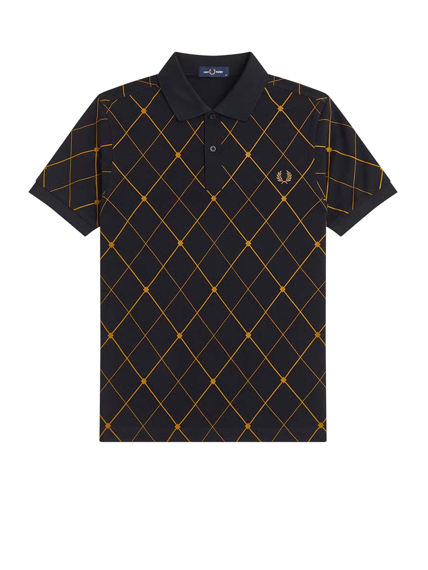 Fred Perry Polo con stampa a losanghe Nero