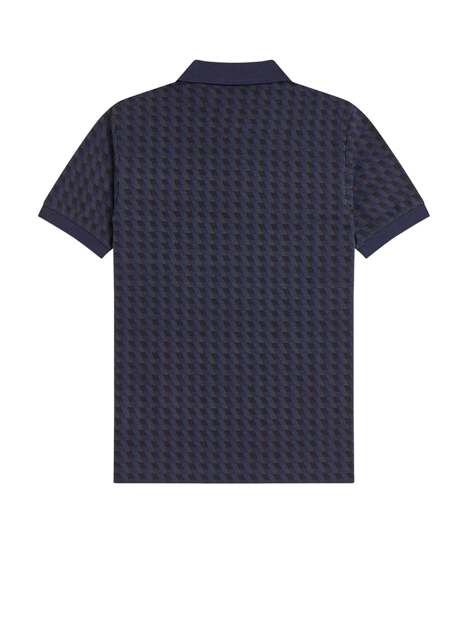 Fred Perry Polo Slanted Geo Print Blu