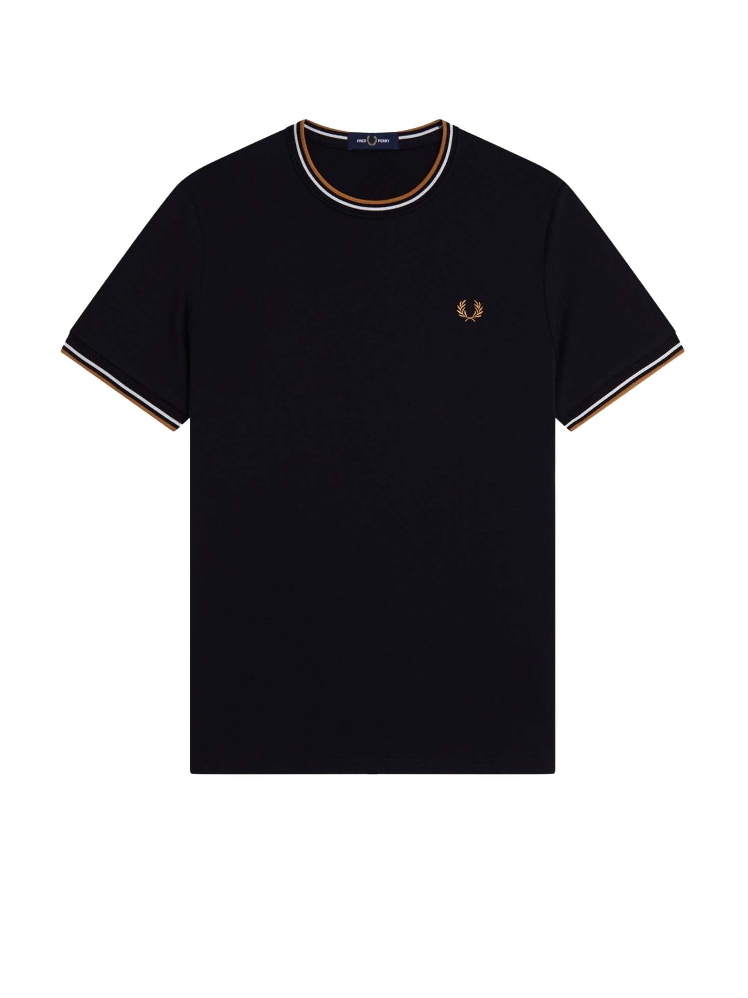 Fred Perry T-shirt con doppia riga Nero
