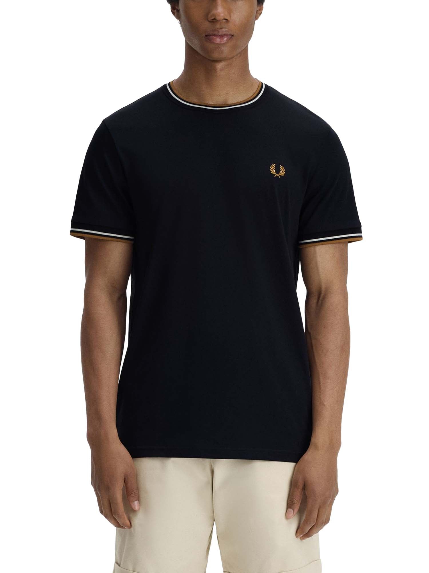 Fred Perry T-shirt con doppia riga Nero