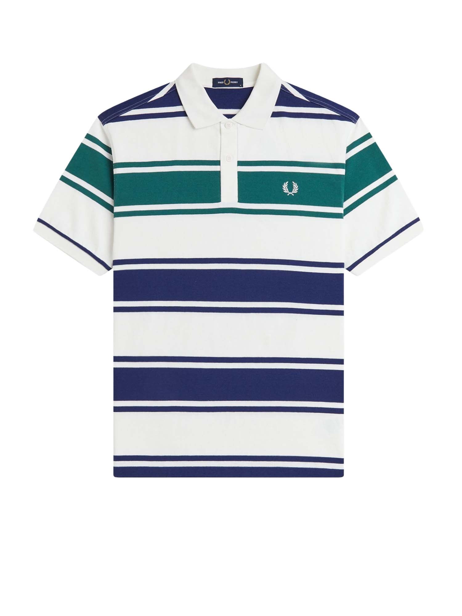 Fred Perry Polo Con Riga Relaxed Bianco