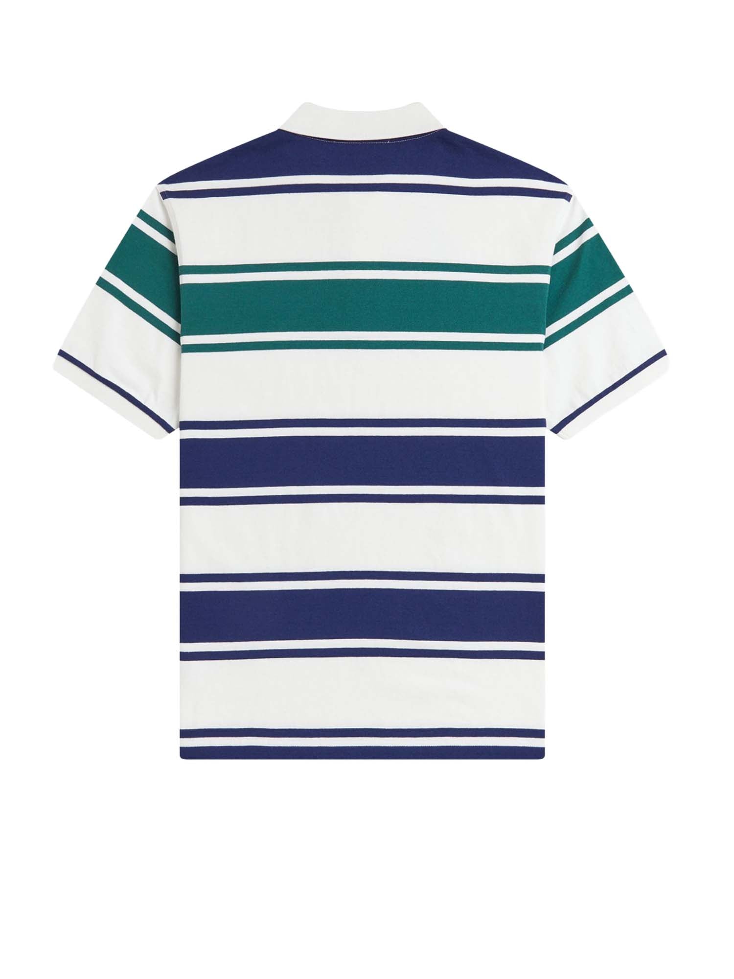 Fred Perry Polo Con Riga Relaxed Bianco