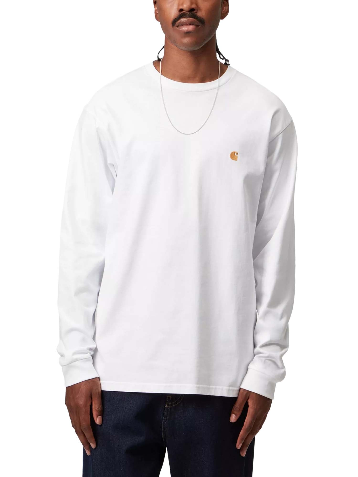 Carhartt Wip L/S Chase T-Shirt Bianco