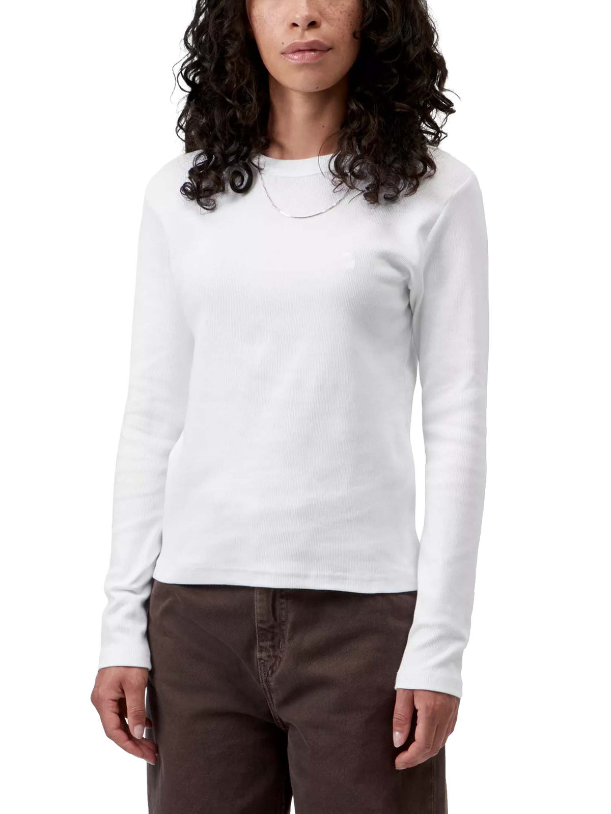 Carhartt Wip Women's L/S Philipa T-Shirt Bianco