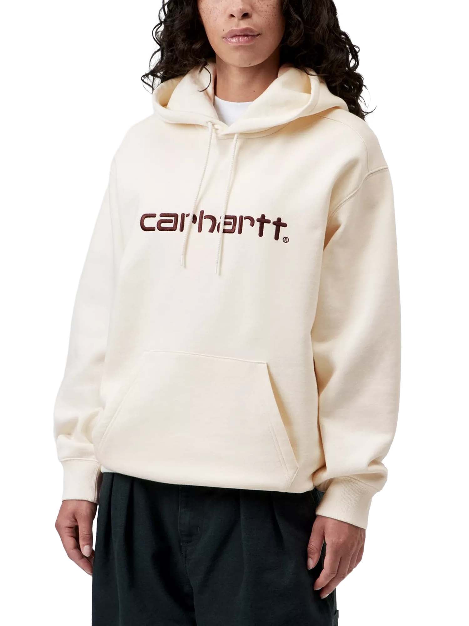Carhartt Wip Women's Hooded Carhartt Sweatshirt Beige