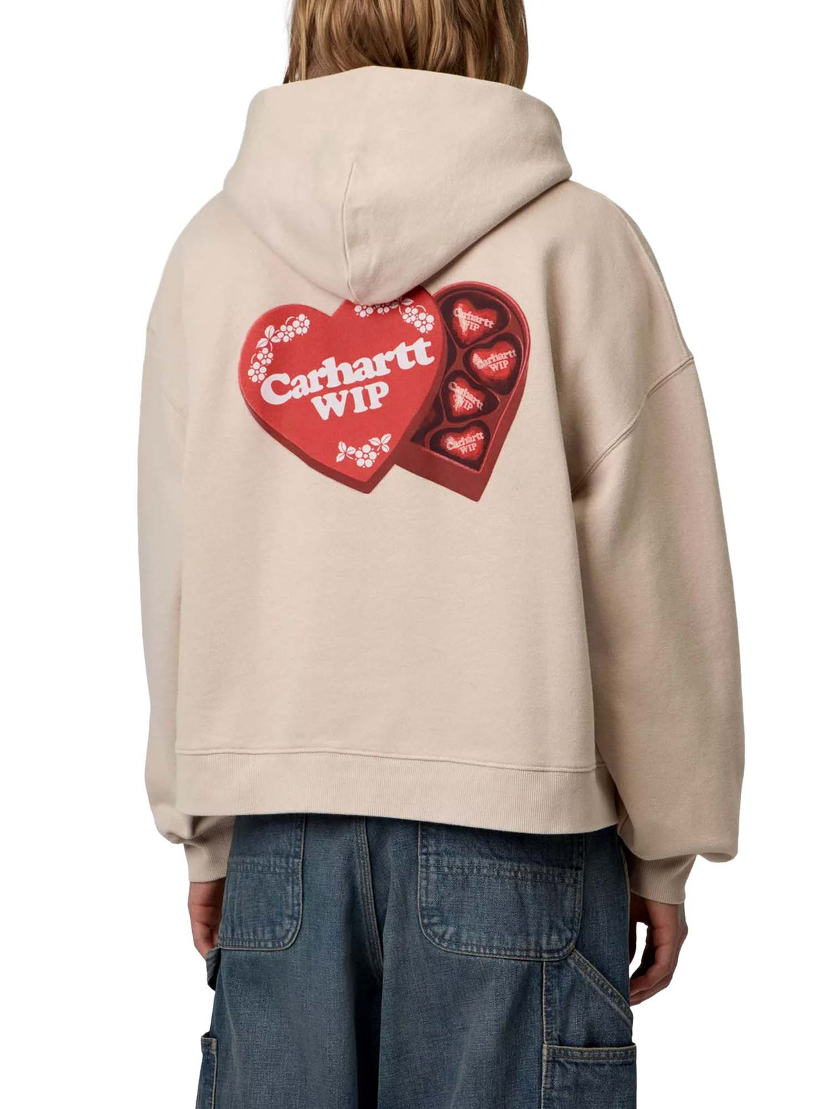 Carhartt Wip Women's Hooded Hartt Case Sweatshirt Beige