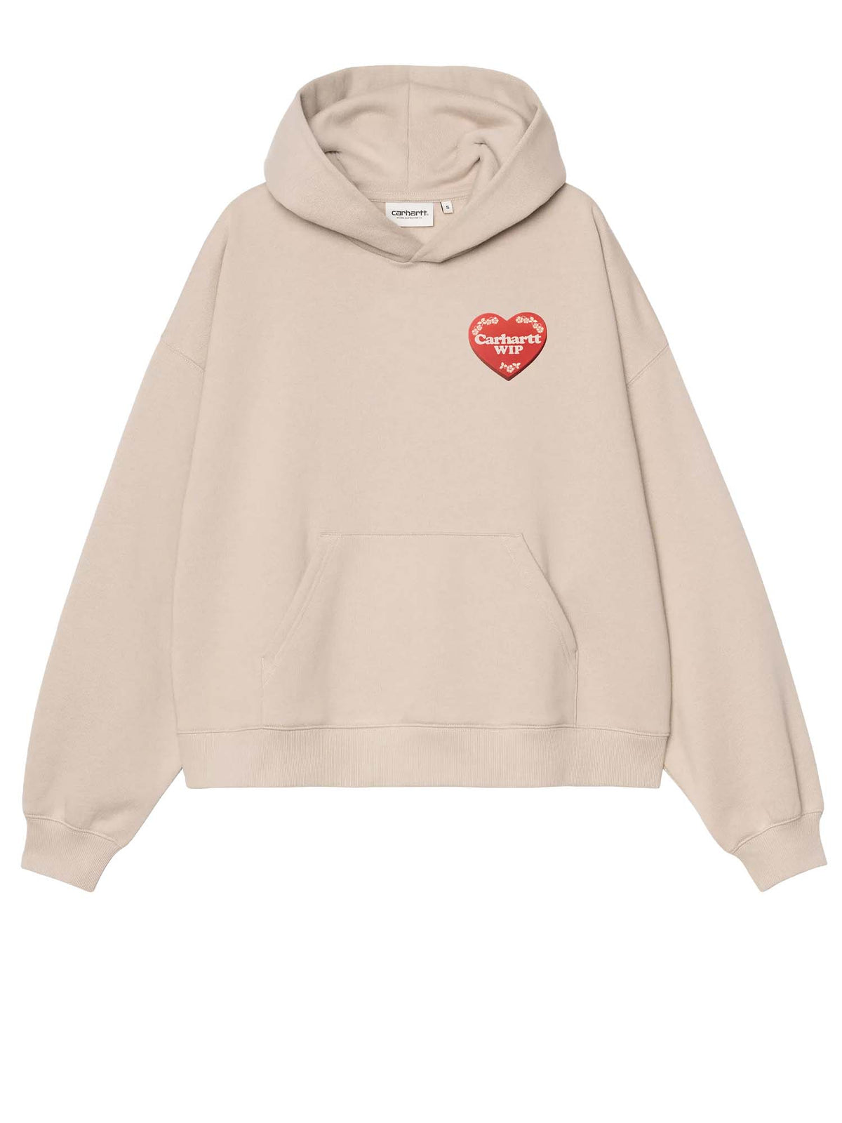 Carhartt Wip Women's Hooded Hartt Case Sweatshirt Beige