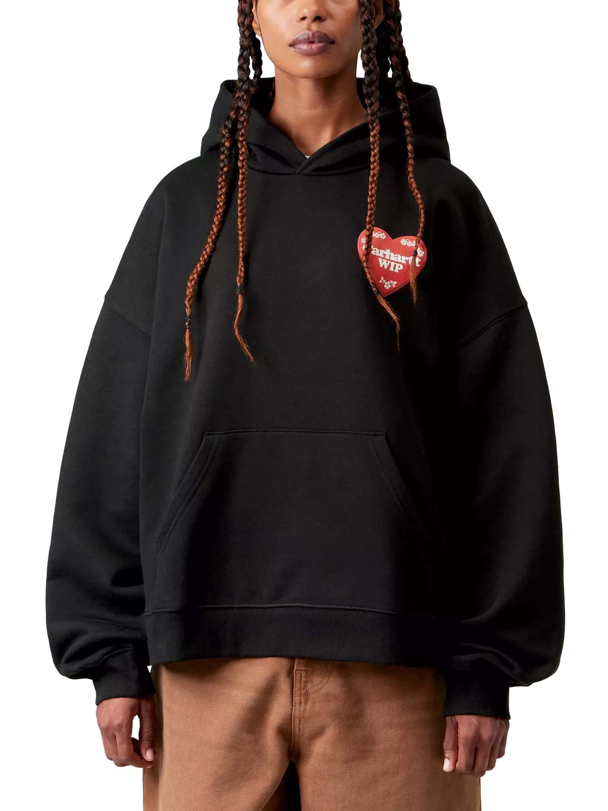 Carhartt Wip Women's Hooded Hartt Case Sweatshirt Nero