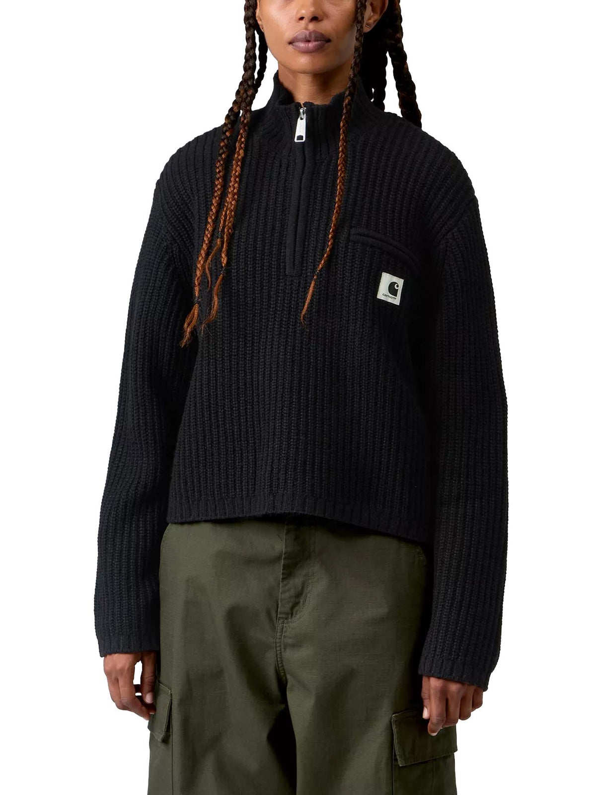Carhartt Wip Women's Detroit Half Zip Sweater Nero