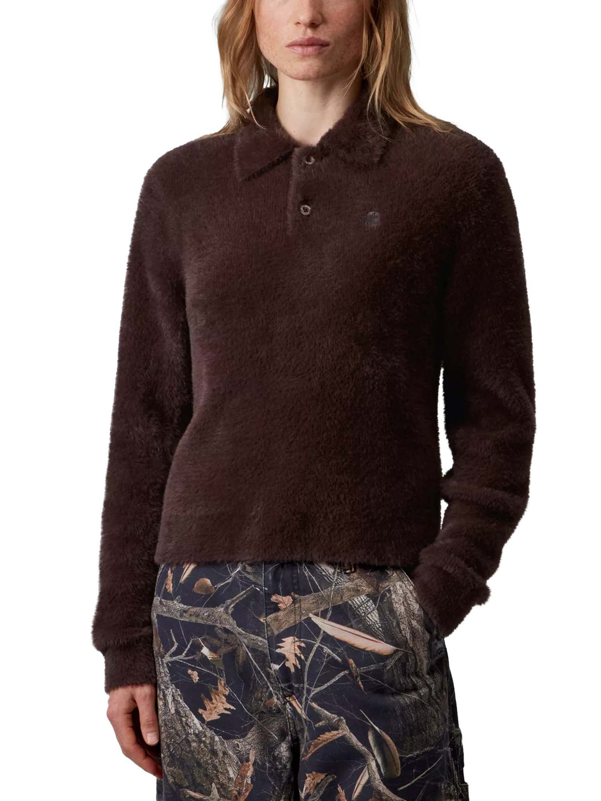 Carhartt Wip Women's L/S Maine Polo Sweater Bordeaux