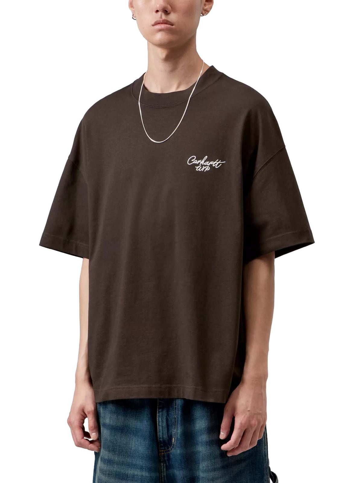 Carhartt Wip S/S Signature Script T-Shirt Marrone