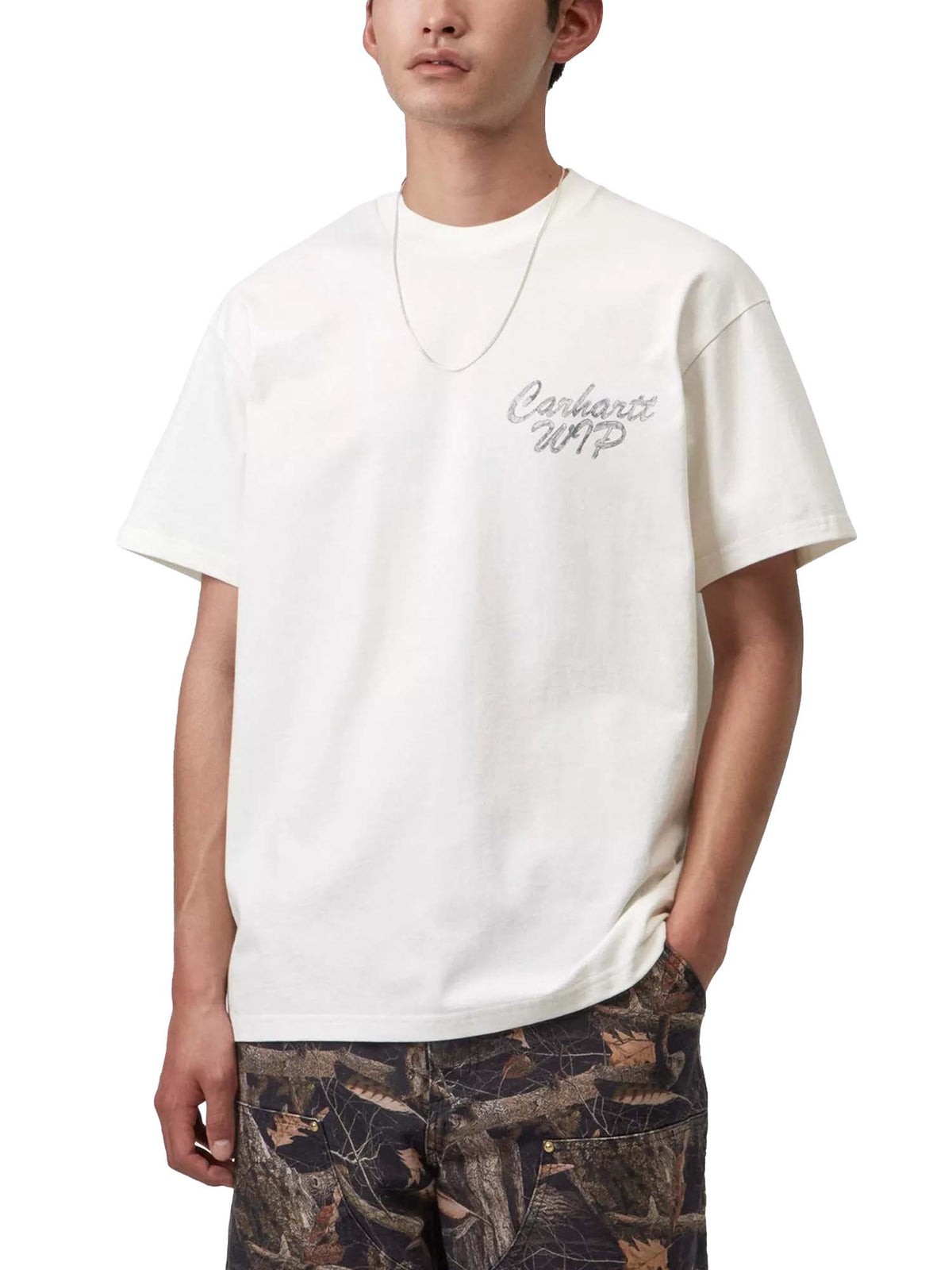 Carhartt Wip S/S Hatching Script T-Shirt Bianco