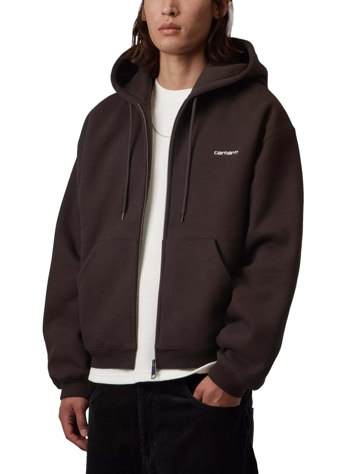 Carhartt Wip Hooded Ebbert Jacket Marrone