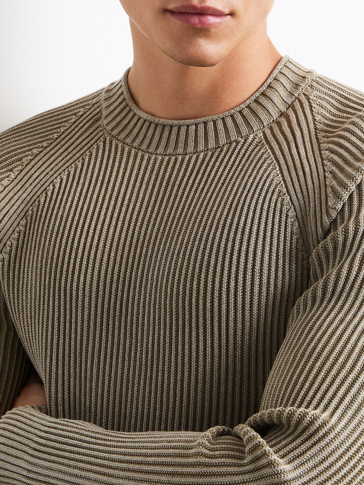 Rrd Cotton 7 Techno Wash Round Knit Beige