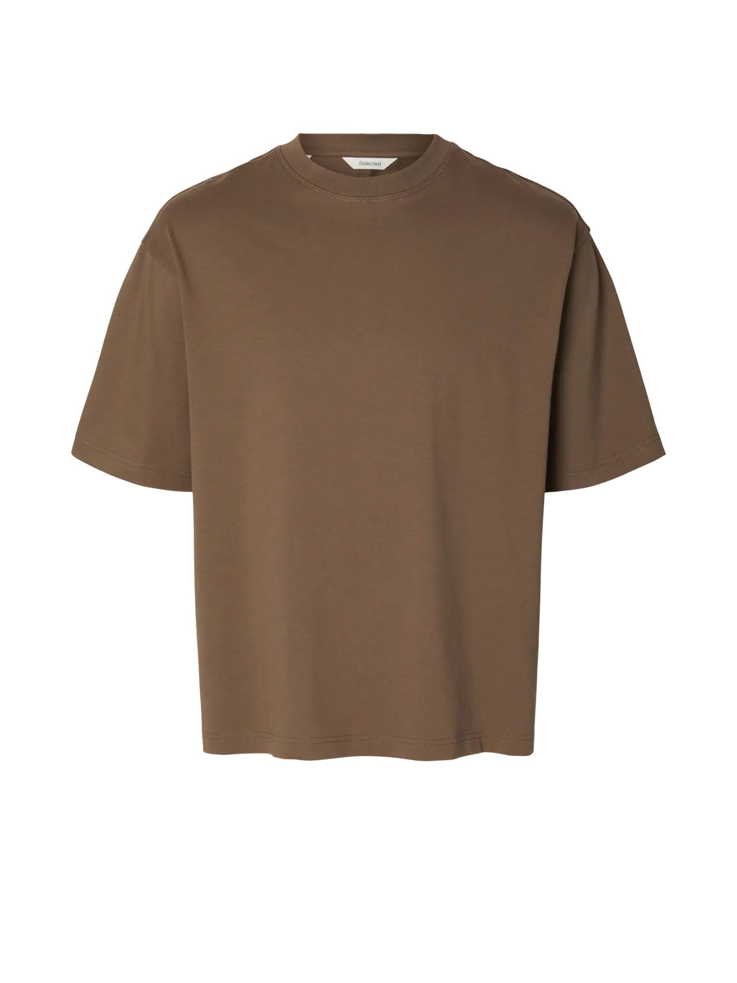 Selected T-shirt Slmrelaxaspen 2-Ply Marrone
