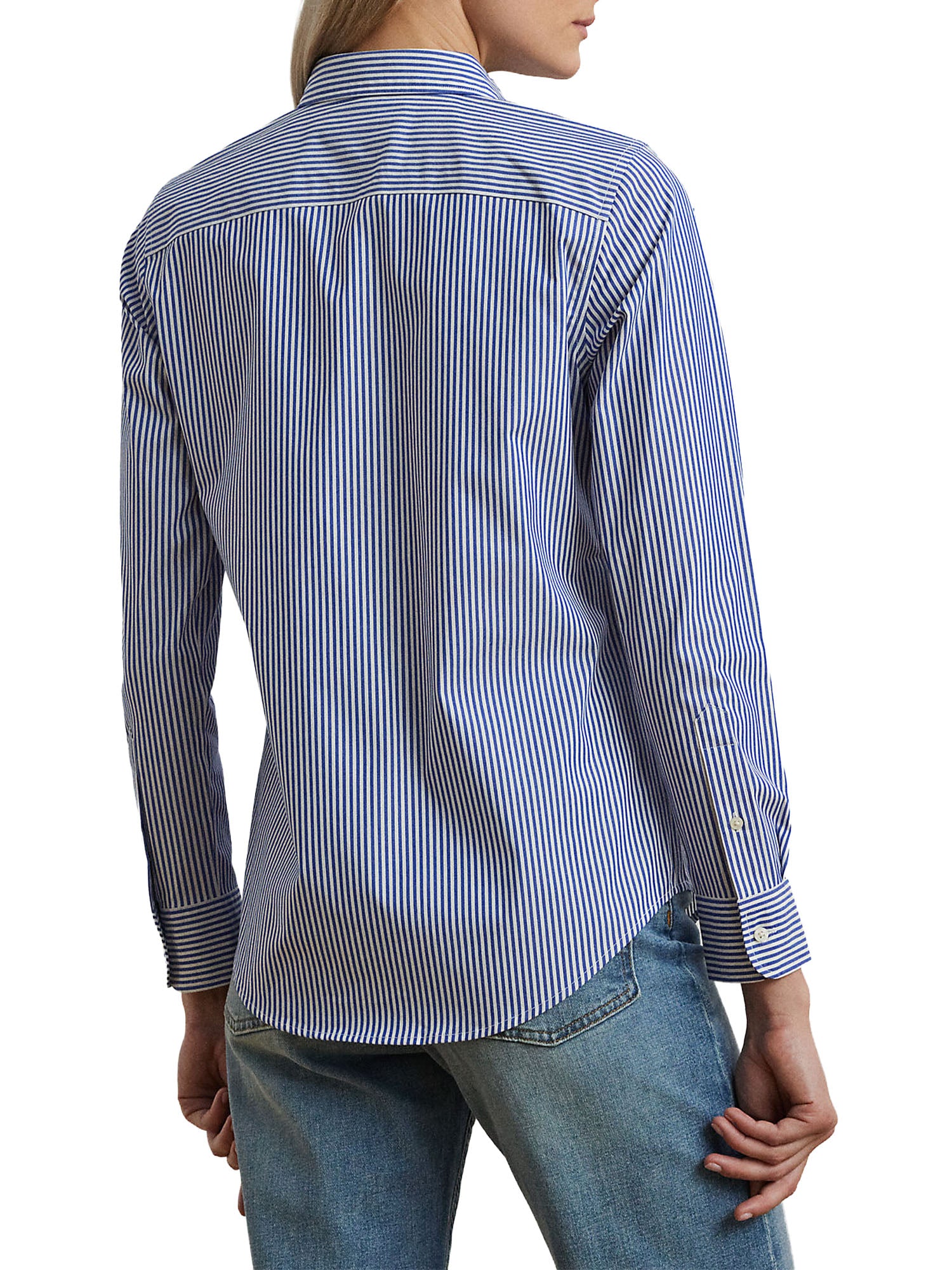 Lauren Ralph Lauren Camicia Striped Easy Care Cotton Blu