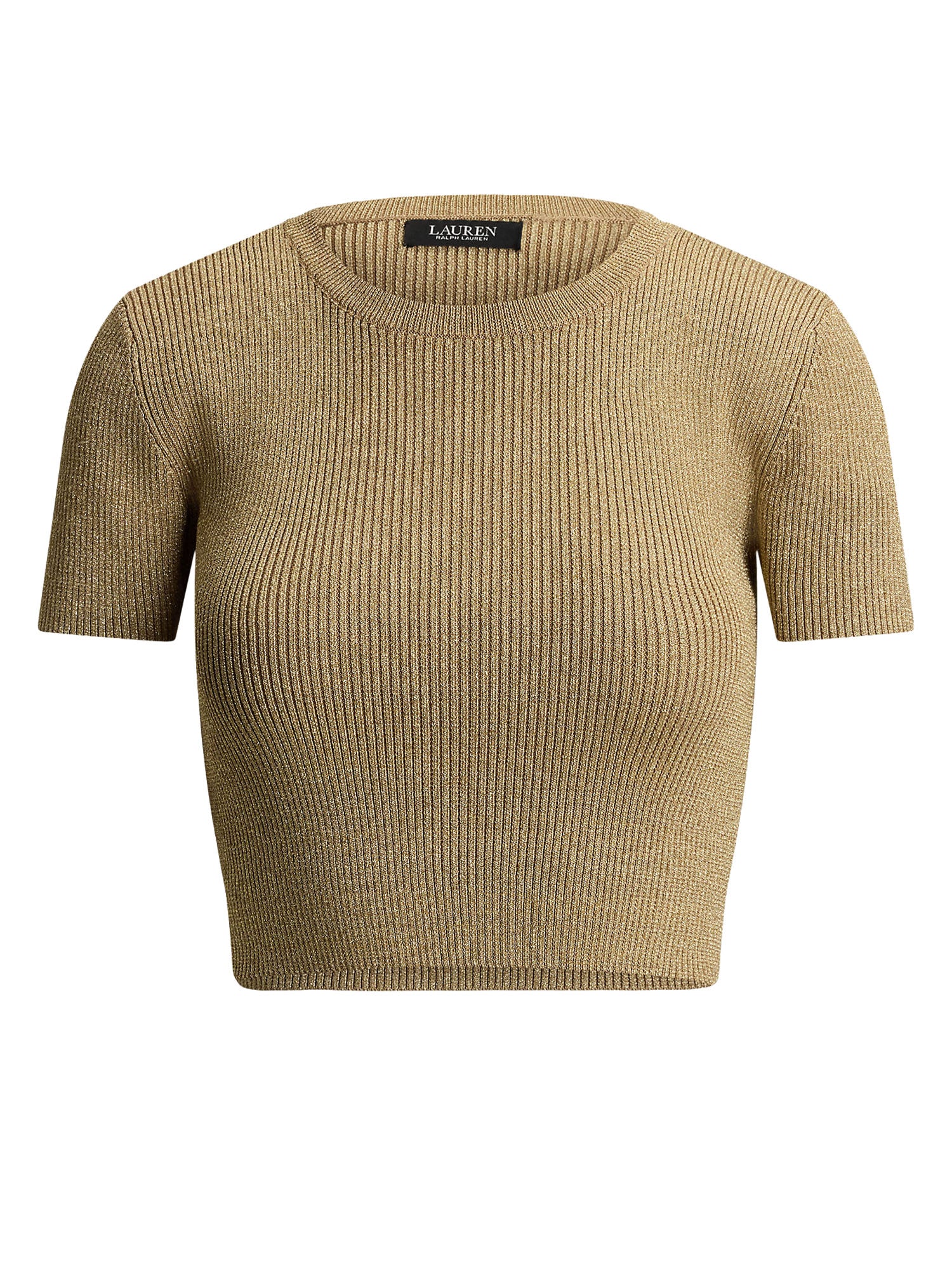 Lauren Ralph Lauren Top Metallic Cropped Marrone