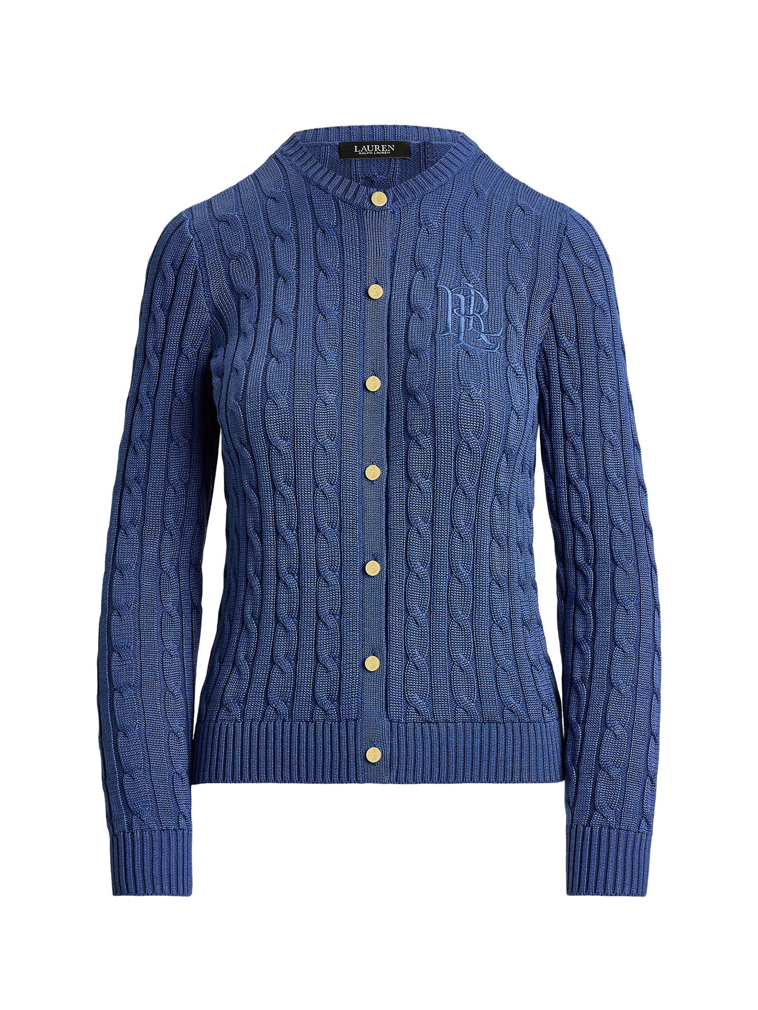 Lauren Ralph Lauren Cable-Knit Cotton-Blend Cardigan Blu
