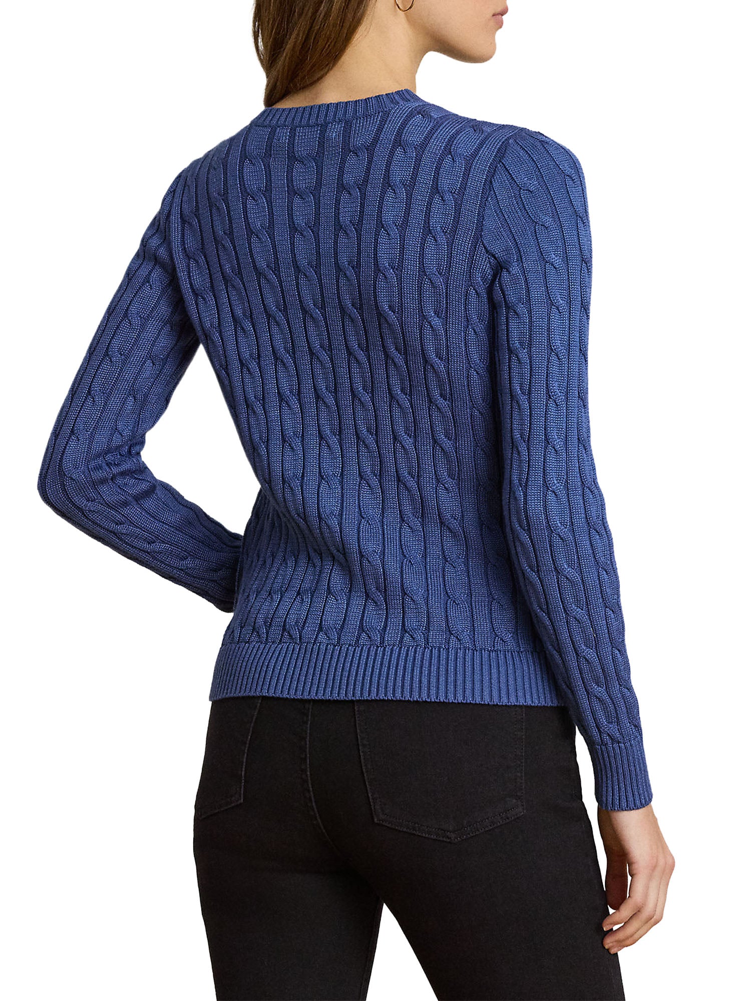 Lauren Ralph Lauren Cable-Knit Cotton-Blend Cardigan Blu