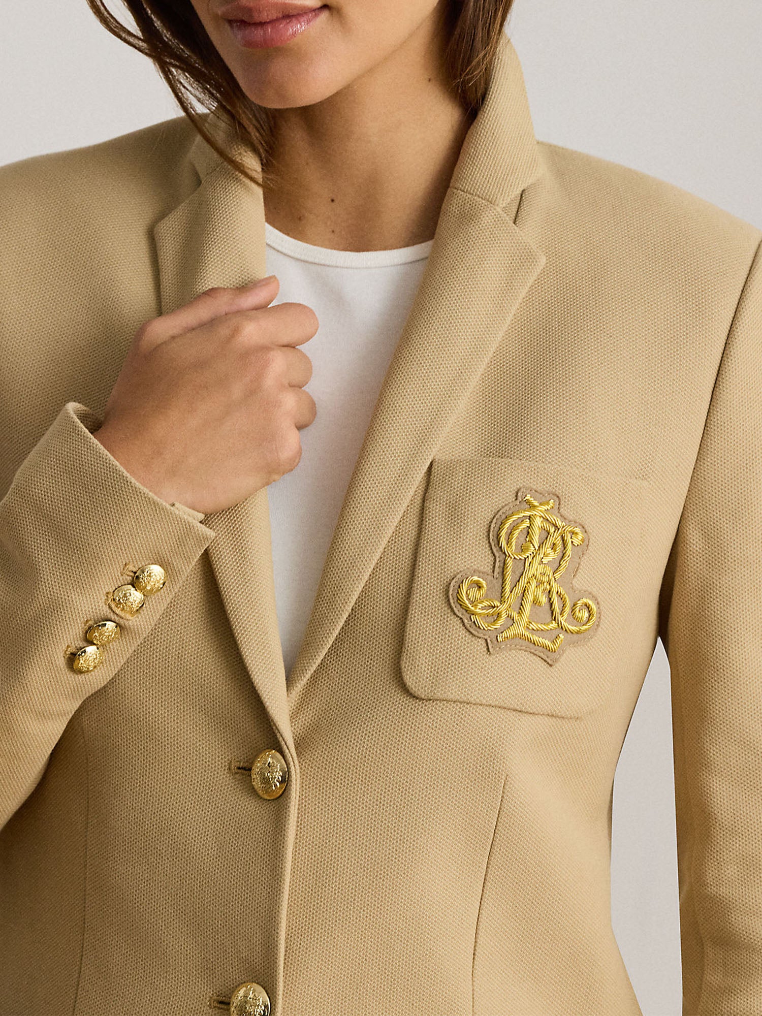 Lauren Ralph Lauren Bullion Jacquard Blazer Beige