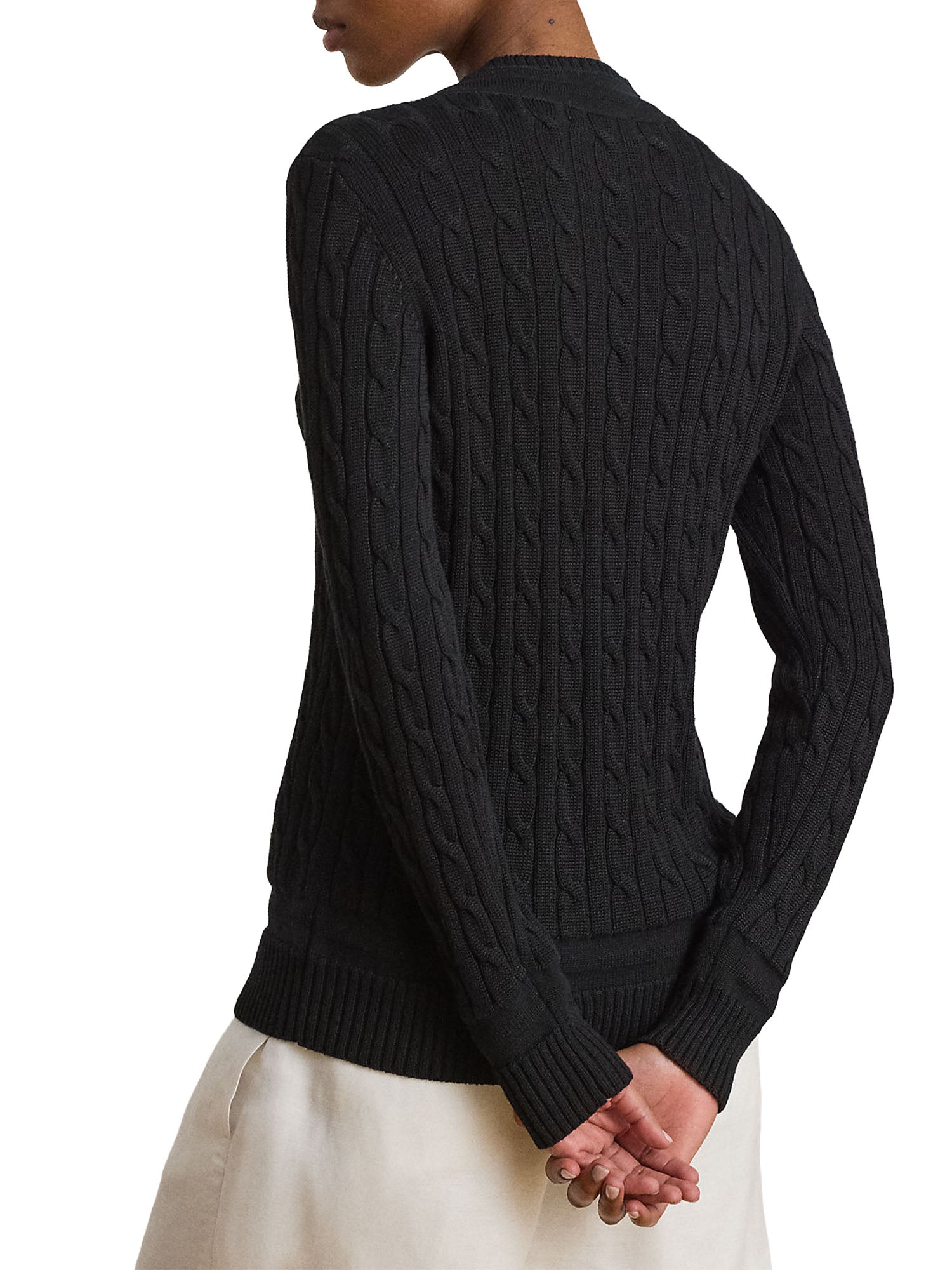 Lauren Ralph Lauren Maglione Cable-Knit Cricket Nero