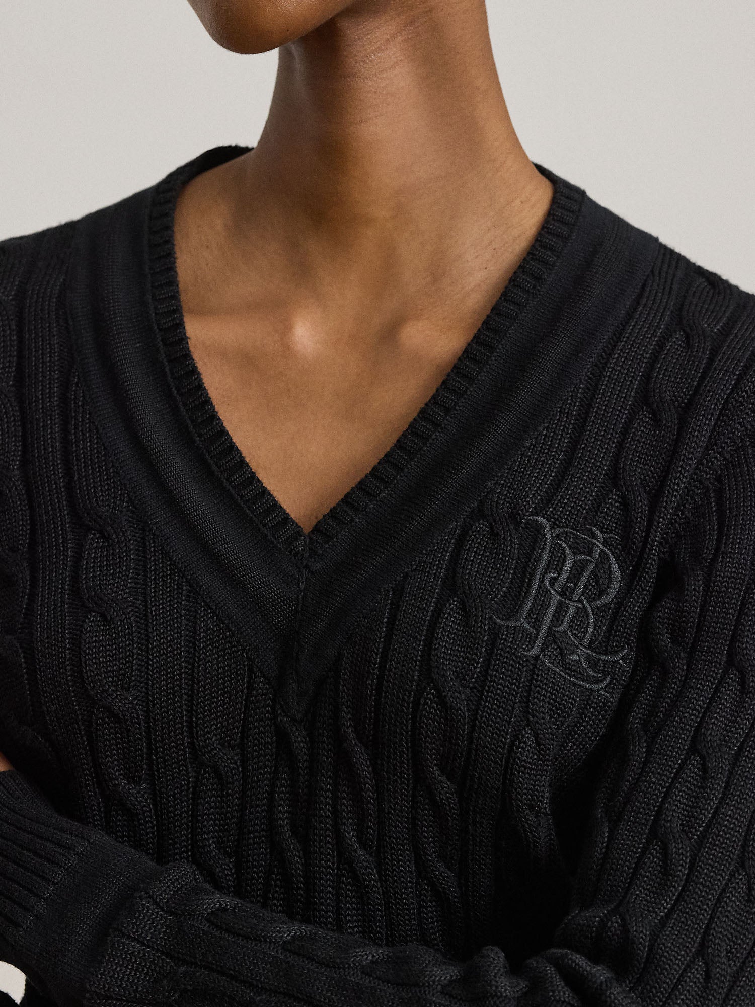 Lauren Ralph Lauren Maglione Cable-Knit Cricket Nero
