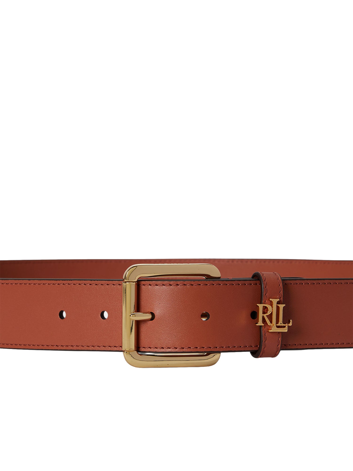 Lauren Ralph Lauren Cintura Logo-Keeper Leather Rosso