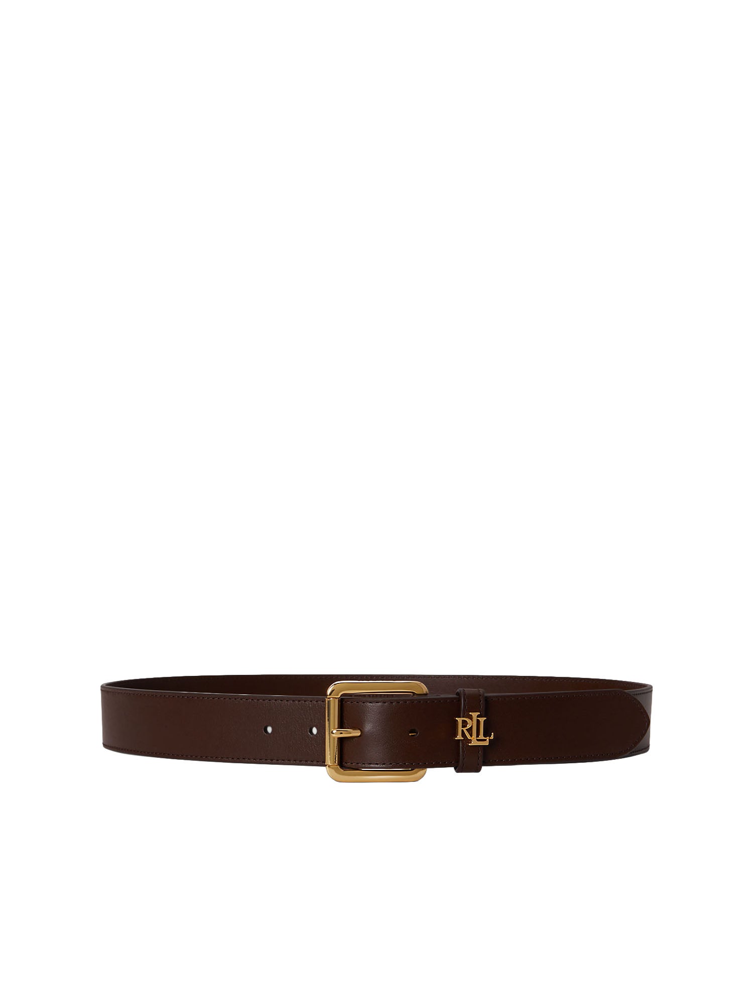 Lauren Ralph Lauren Cintura Logo-Keeper Leather Marrone