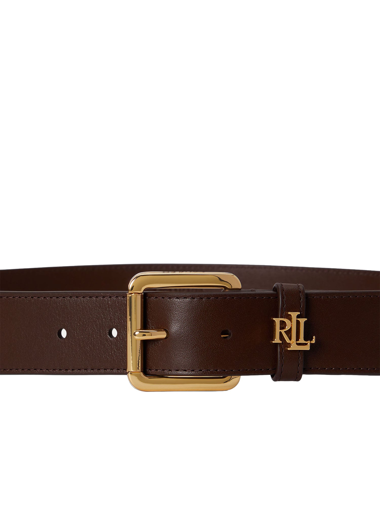 Lauren Ralph Lauren Cintura Logo-Keeper Leather Marrone