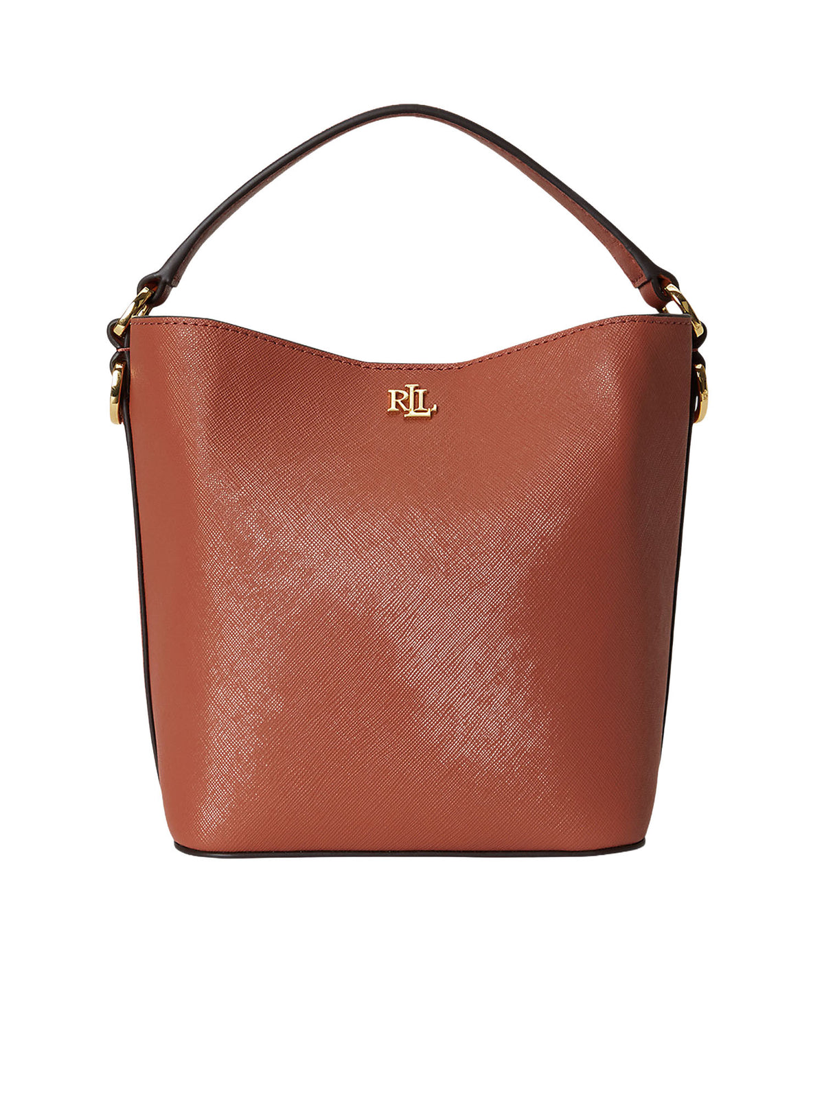 Lauren Ralph Lauren Crosshatch Small Reese Bucket Bag Rosso
