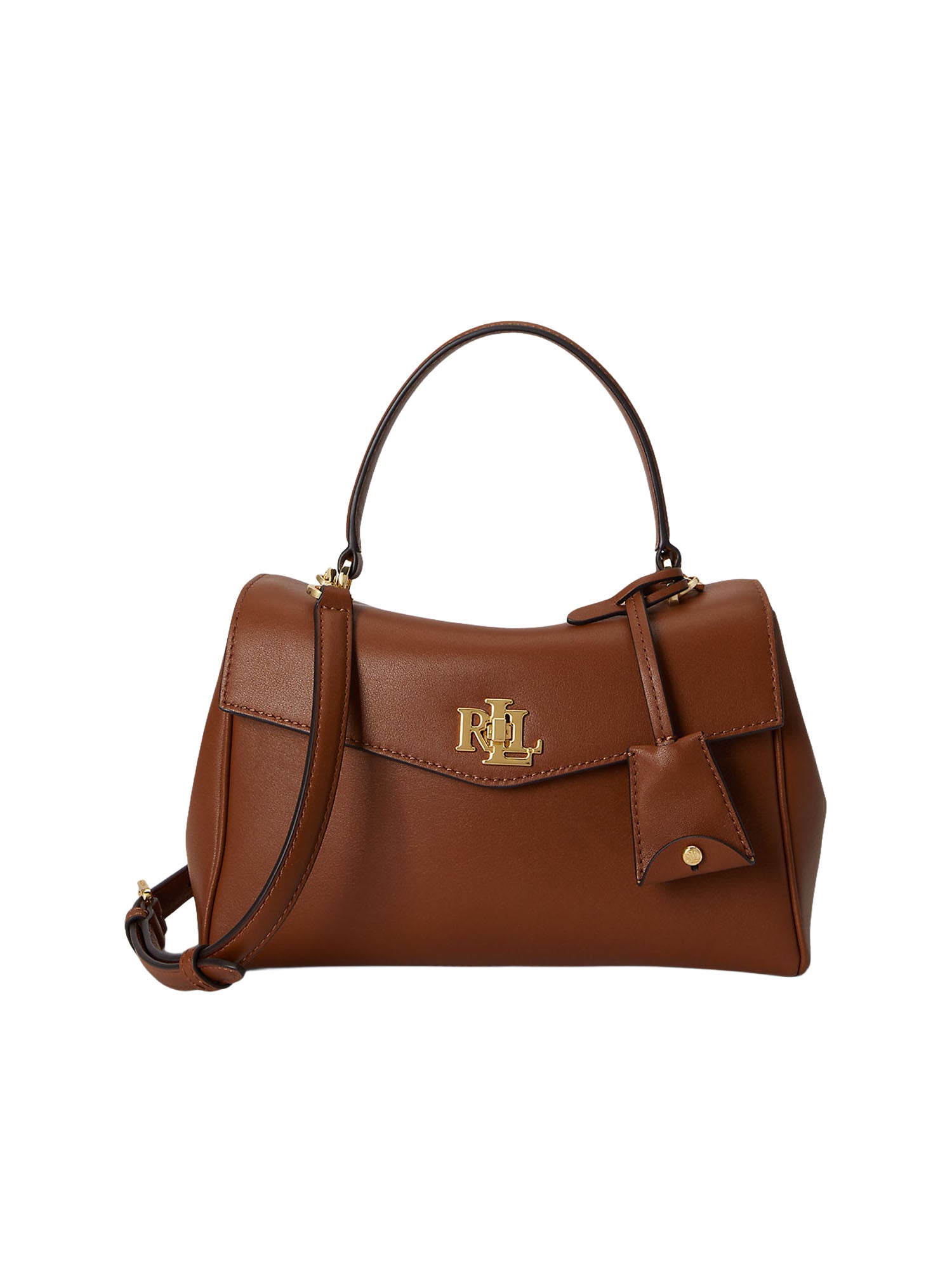 Lauren Ralph Lauren Nappa Leather Small Farrah Soft Satchel Marrone