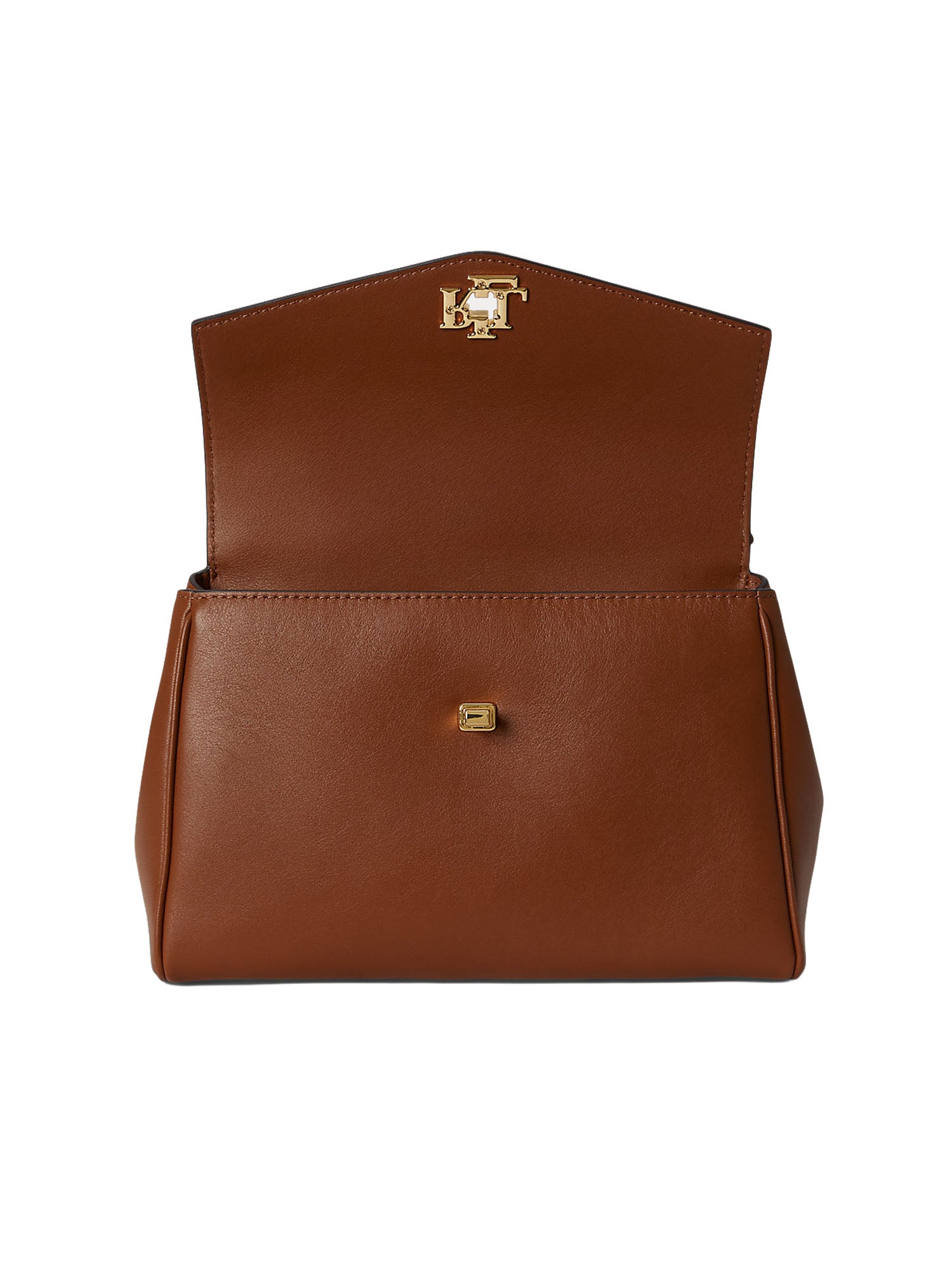 Lauren Ralph Lauren Nappa Leather Small Farrah Soft Satchel Marrone