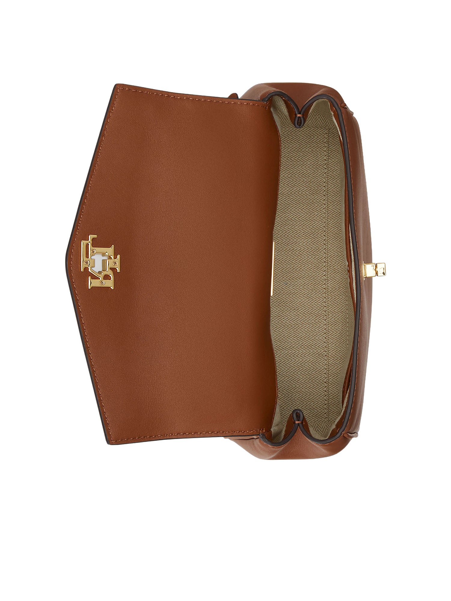 Lauren Ralph Lauren Nappa Leather Small Farrah Soft Satchel Marrone