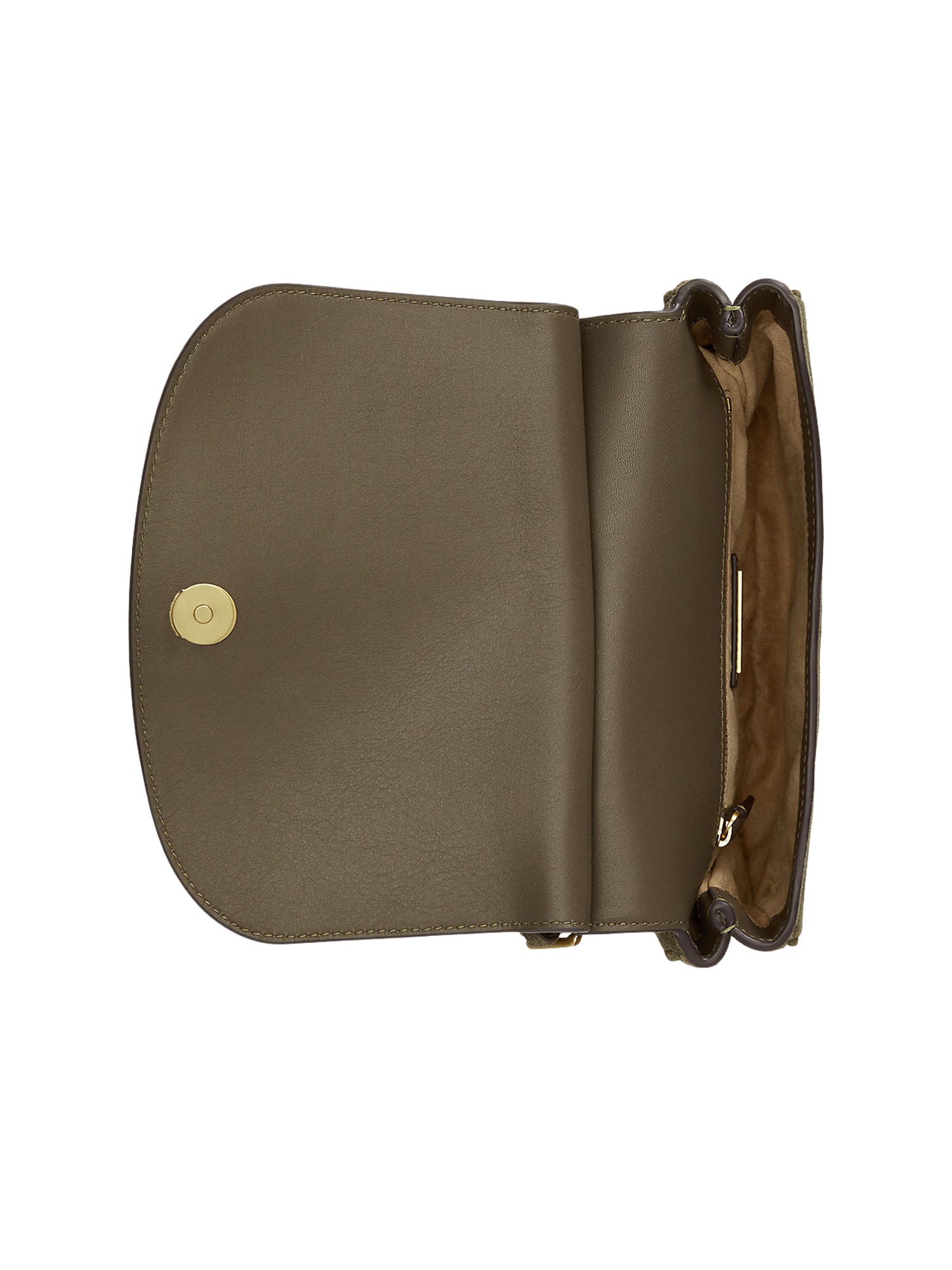 Lauren Ralph Lauren Suede Medium Marcy Crossbody Bag Verde