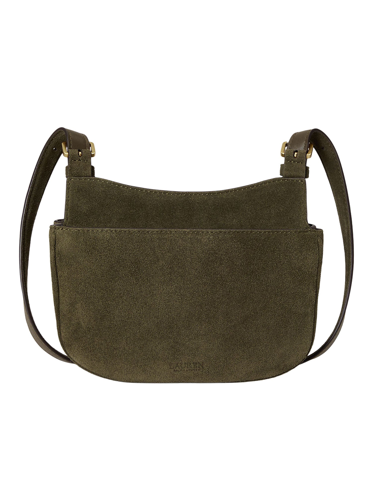 Lauren Ralph Lauren Suede Medium Marcy Crossbody Bag Verde