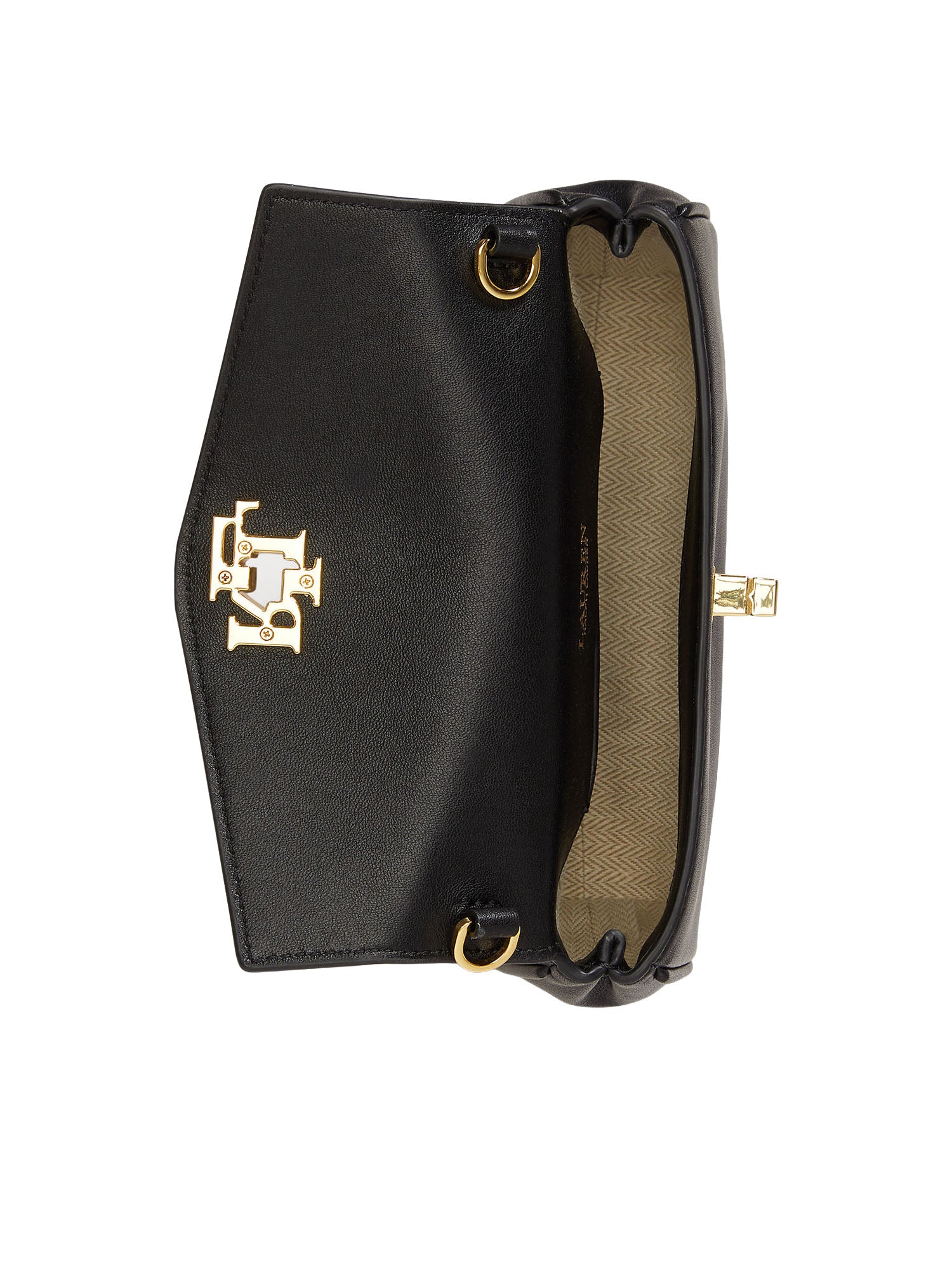 Lauren Ralph Lauren Nappa Leather Tanner Crossbody Nero
