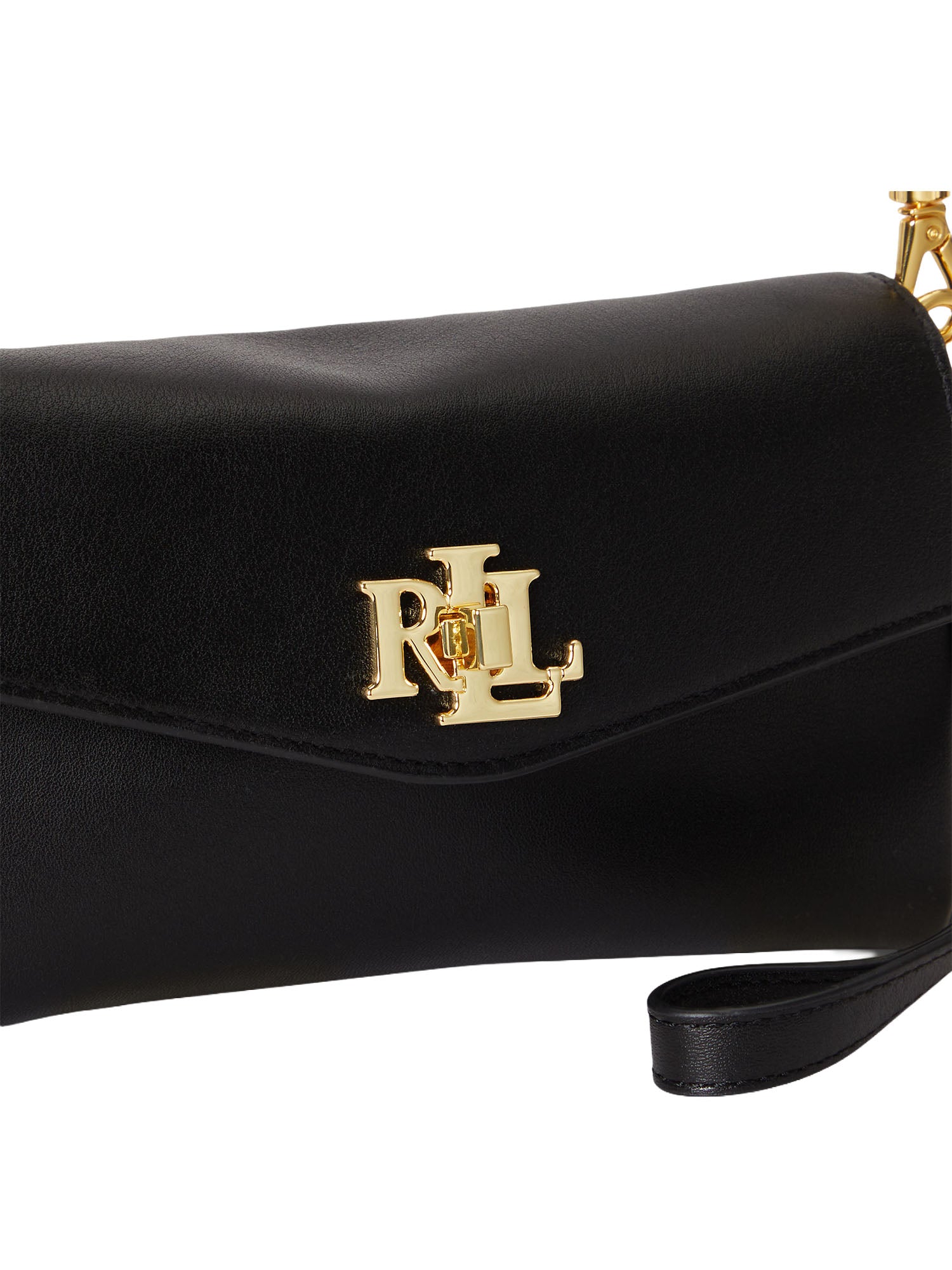 Lauren Ralph Lauren Nappa Leather Tanner Crossbody Nero