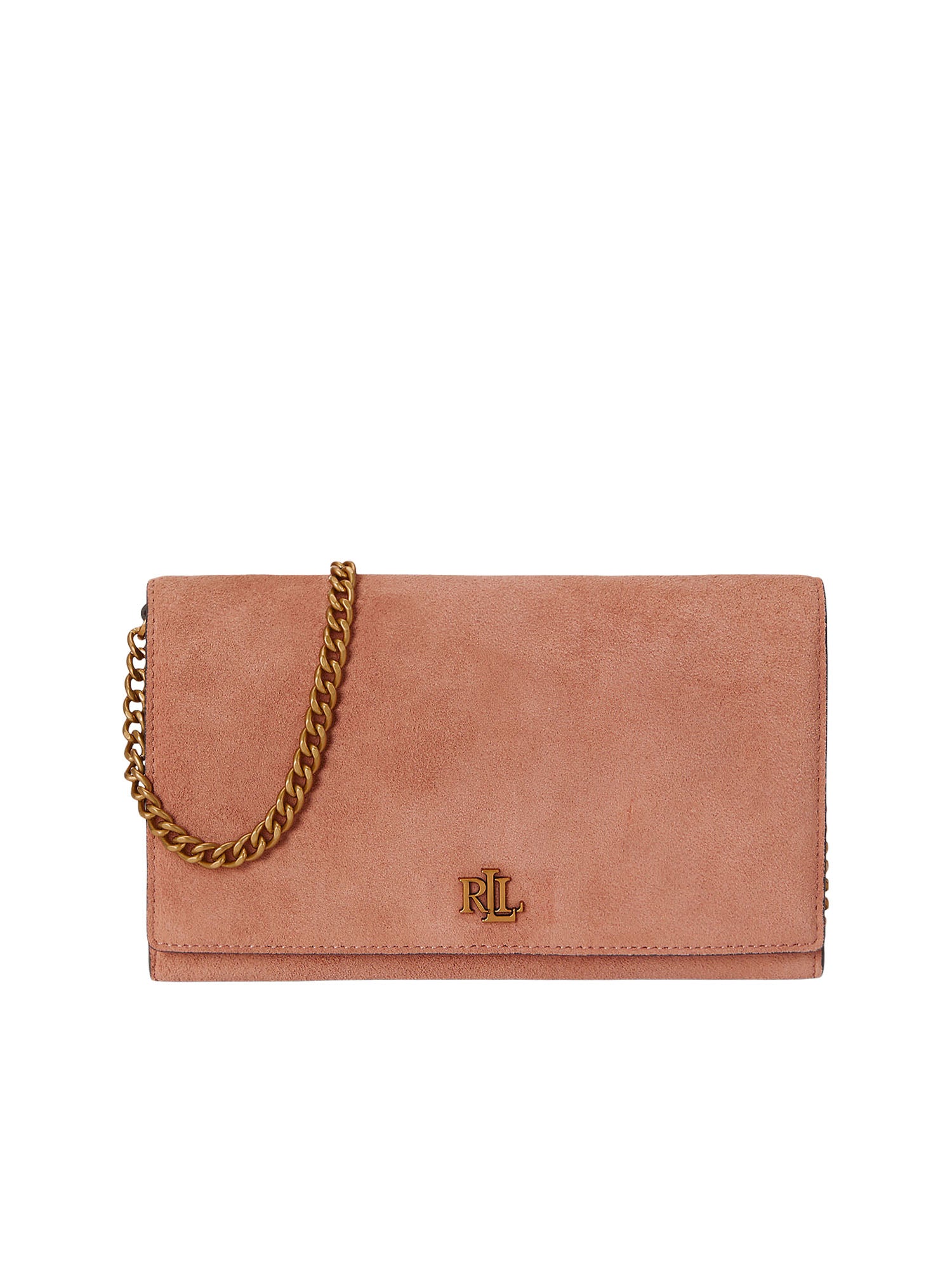 Lauren Ralph Lauren Suede Medium Adair II Crossbody Rosa
