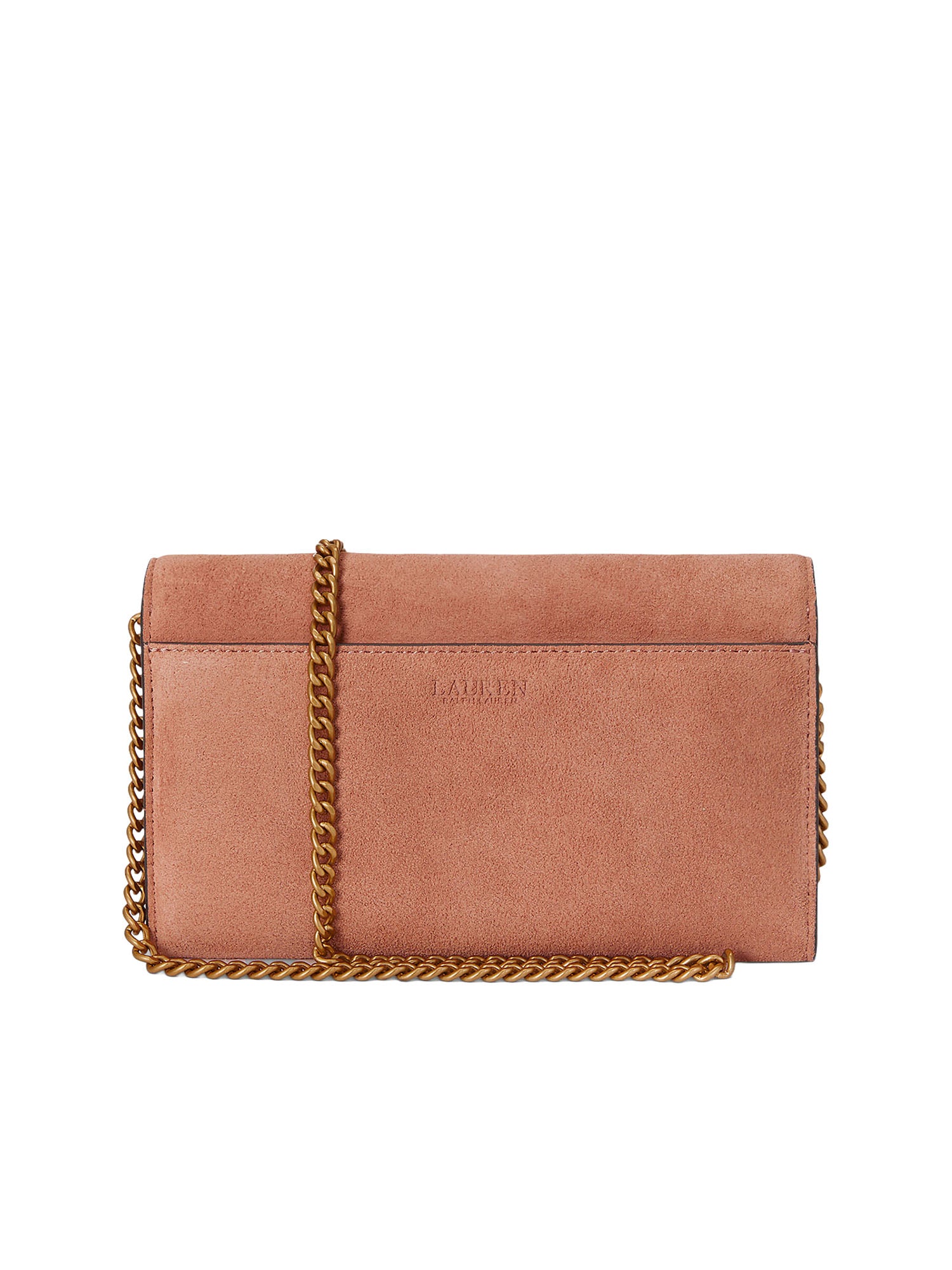 Lauren Ralph Lauren Suede Medium Adair II Crossbody Rosa