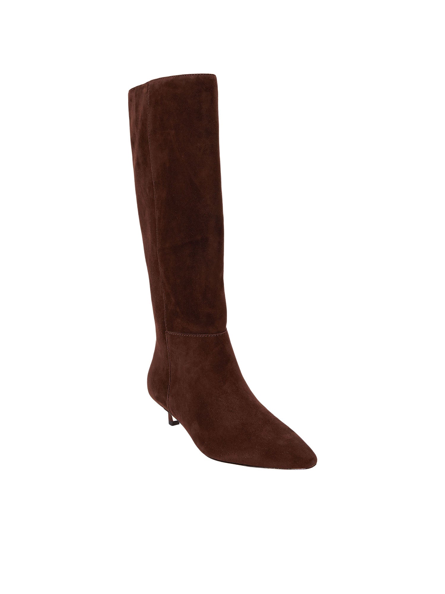 Lauren Ralph Lauren Francesca Sheep-Suede Tall Boot Heel Marrone