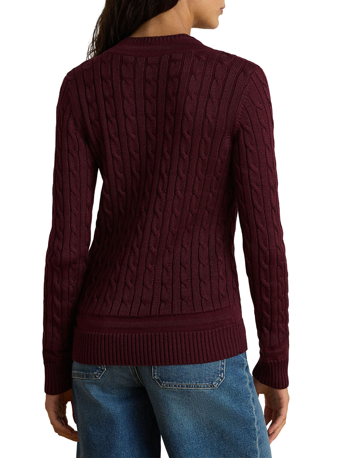 Lauren Ralph Lauren Cable-Knit Cricket Sweater Rosso