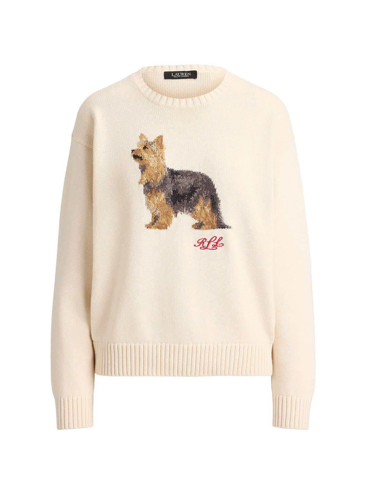 Lauren Ralph Lauren Maglia con Yorkshire Terrier ricamato Beige