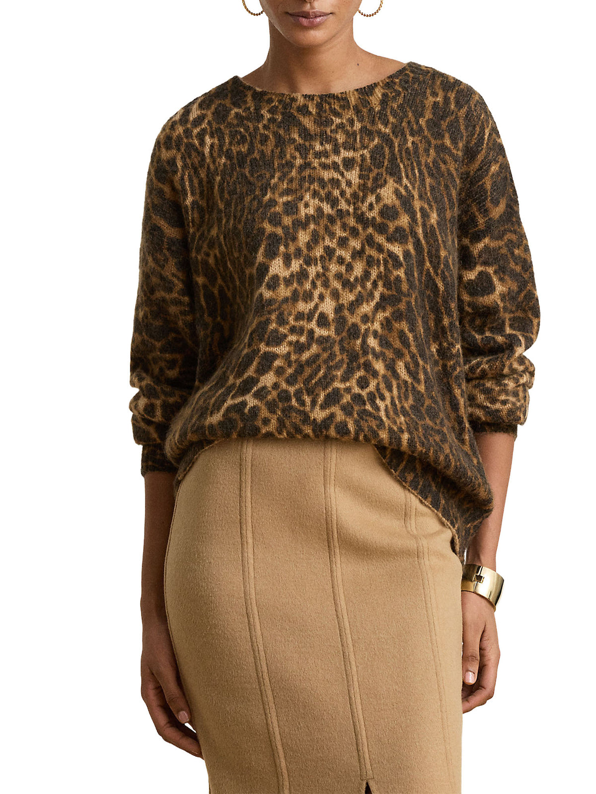 Lauren Ralph Lauren Ocelot-Print Crewneck Sweater Multicolore