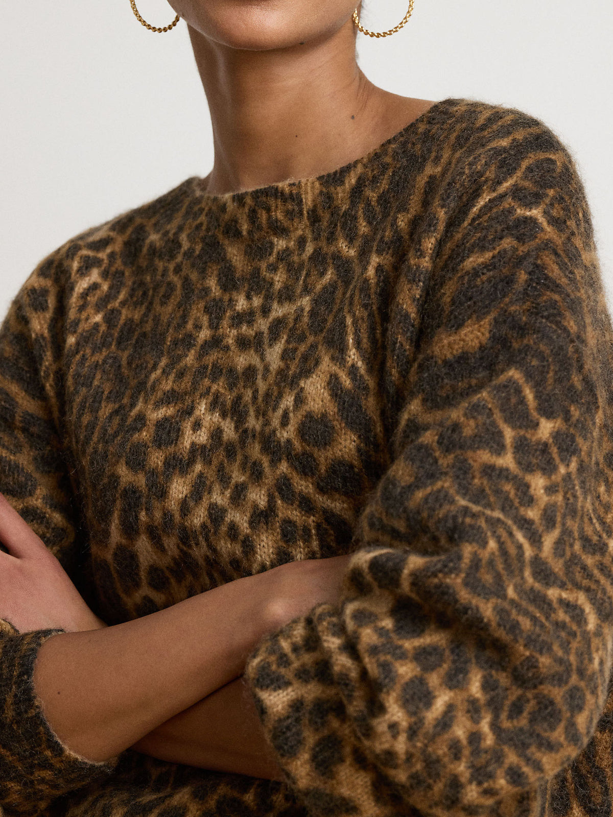 Lauren Ralph Lauren Ocelot-Print Crewneck Sweater Multicolore