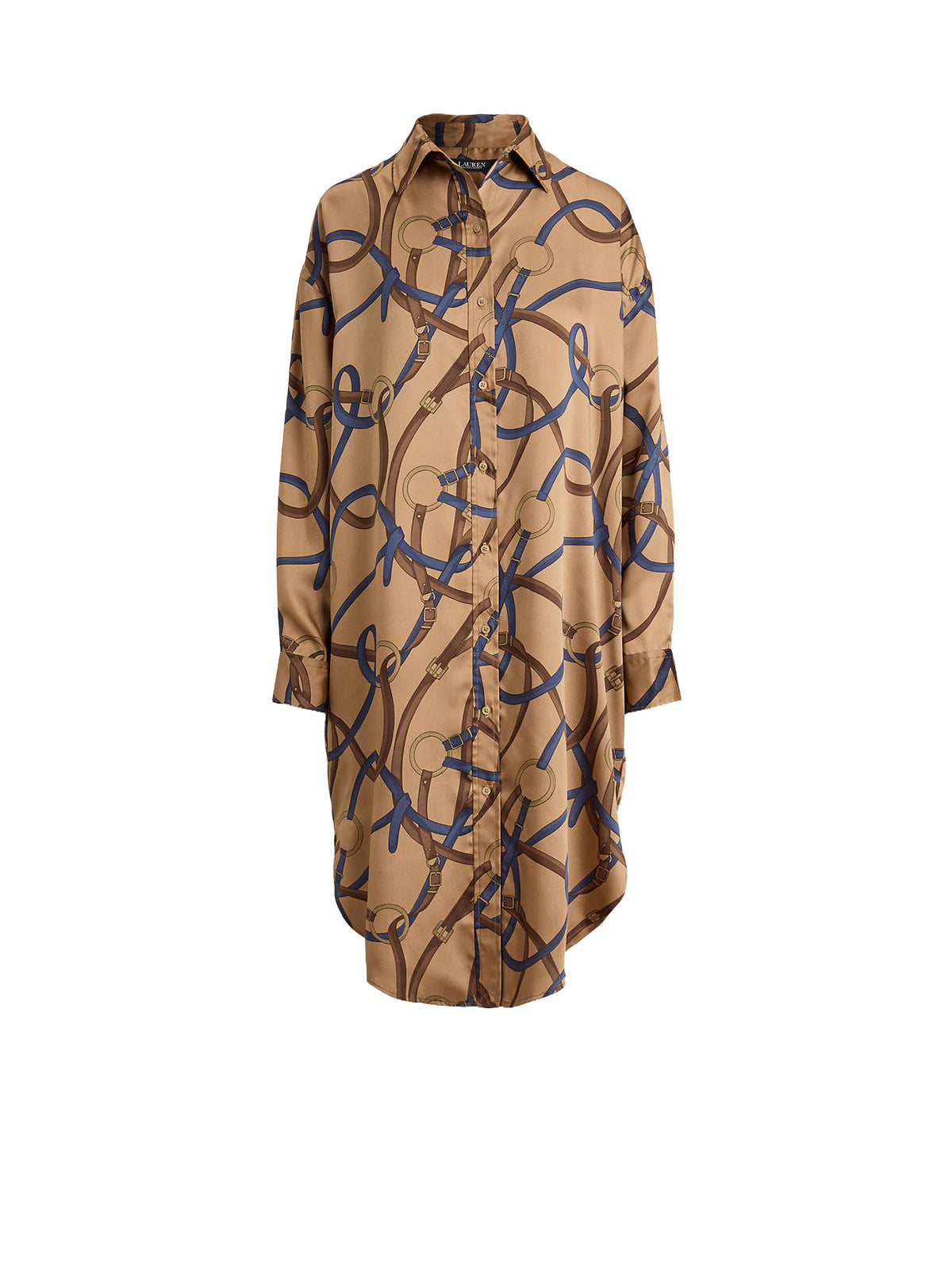 Lauren Ralph Lauren Abito chemisier midi con stampa ispirazione equestre Multicolore