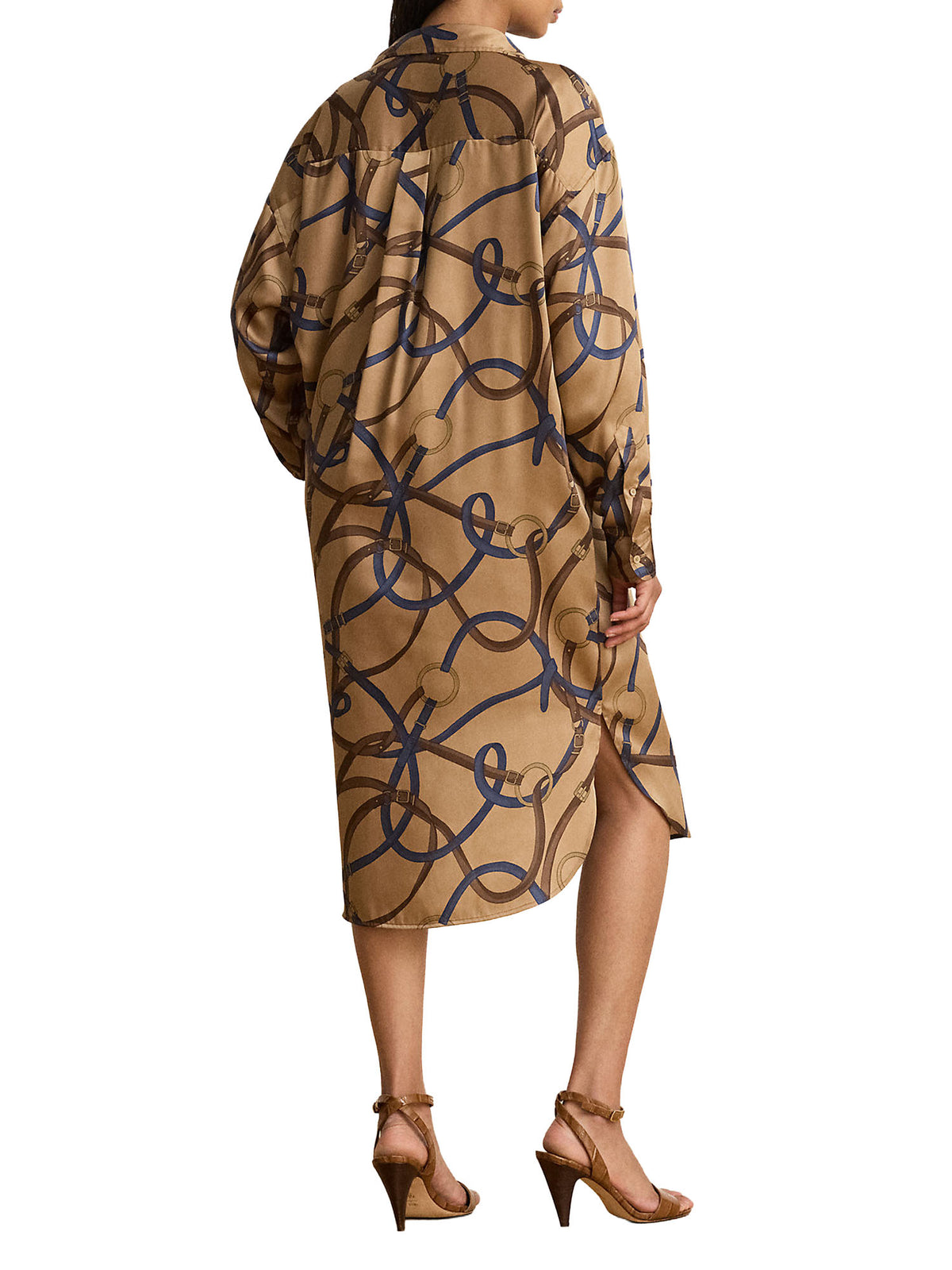 Lauren Ralph Lauren Abito chemisier midi con stampa ispirazione equestre Multicolore