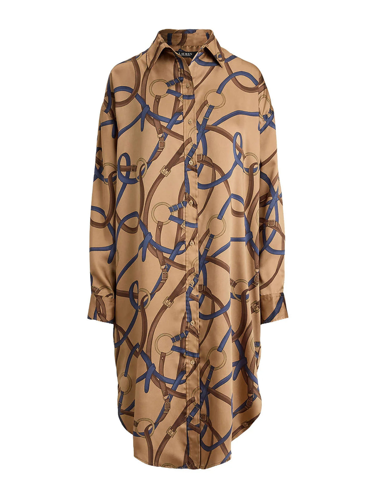 Lauren Ralph Lauren Abito chemisier midi con stampa ispirazione equestre Multicolore