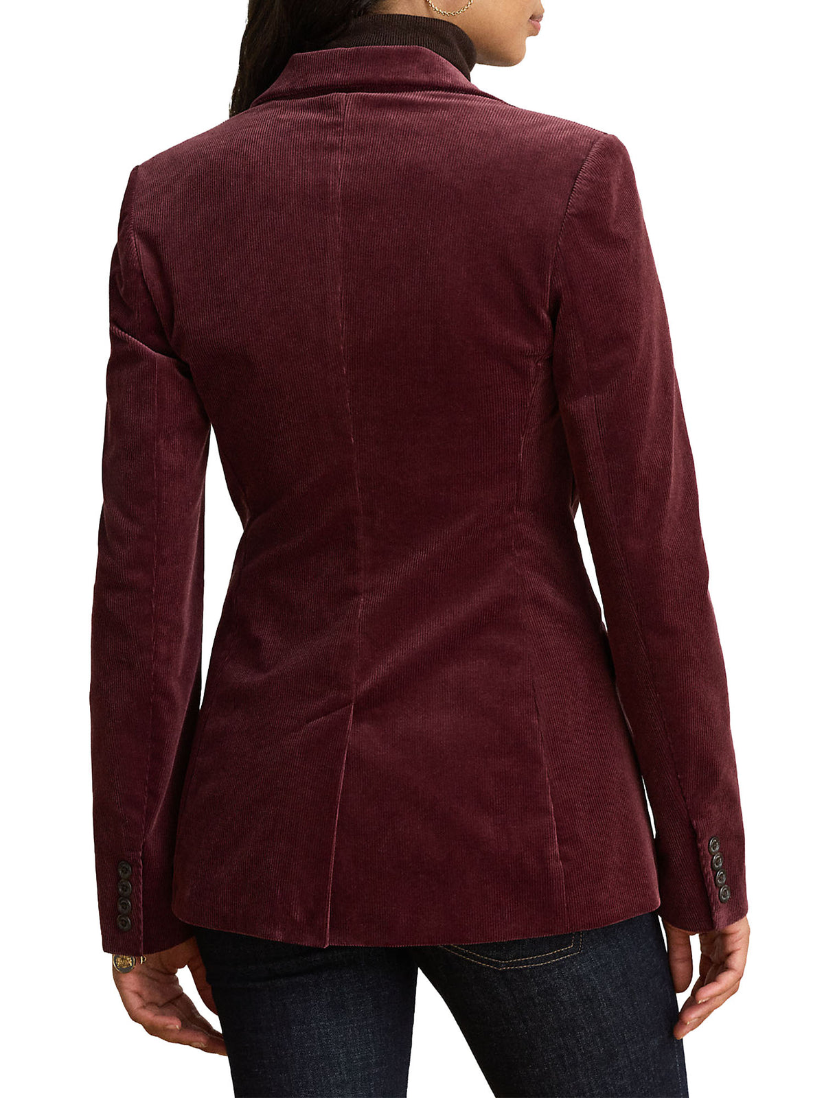 Lauren Ralph Lauren Blazer in velluto a coste stretch Rosso