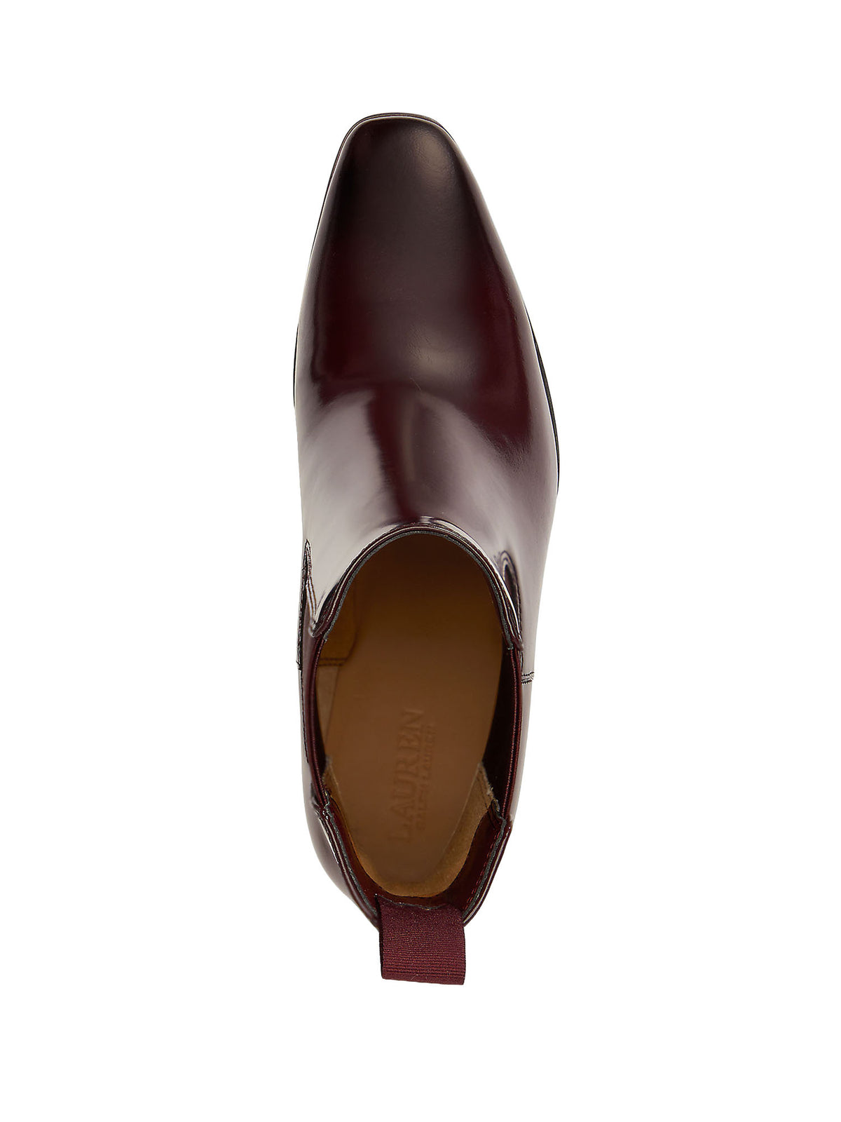 Lauren Ralph Lauren Raelynn Glazed Leather Bootie Rosso