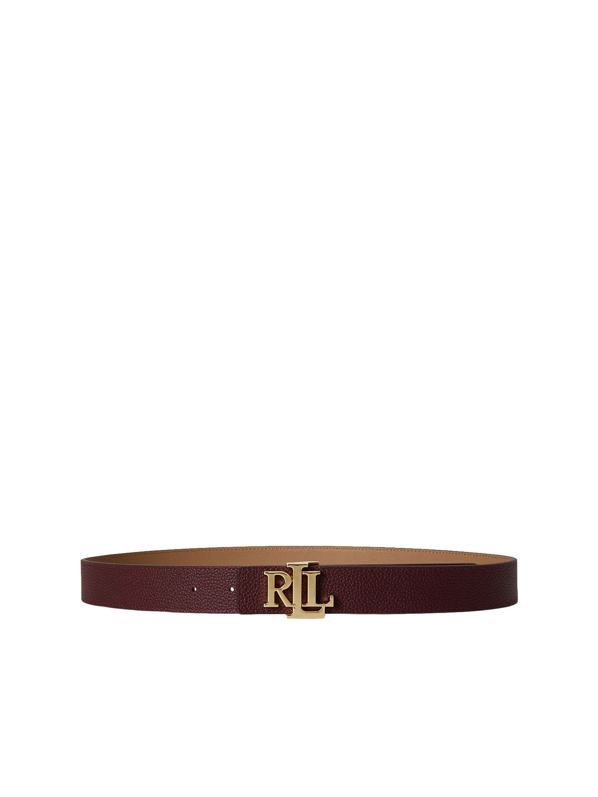 Lauren Ralph Lauren Cintura reversibile in pelle martellata Bordeaux